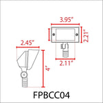 Load image into Gallery viewer, FPBCC04 Cast Brass 3CCT Adjustable 2W-7W Rectangular Built-In LED Flood Light Low Voltage Fixture