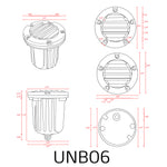 Load image into Gallery viewer, UNB06 Cast Brass Low Voltage Round Grill LED In-ground Light IP65 Waterproof