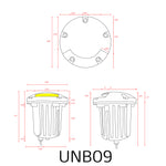 Load image into Gallery viewer, UNB09 Cast Brass Round Moni-Directional Low Voltage LED In-ground Light