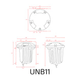 Load image into Gallery viewer, UNB11 Cast Brass Round Tri-Directional Low Voltage LED In-ground Light