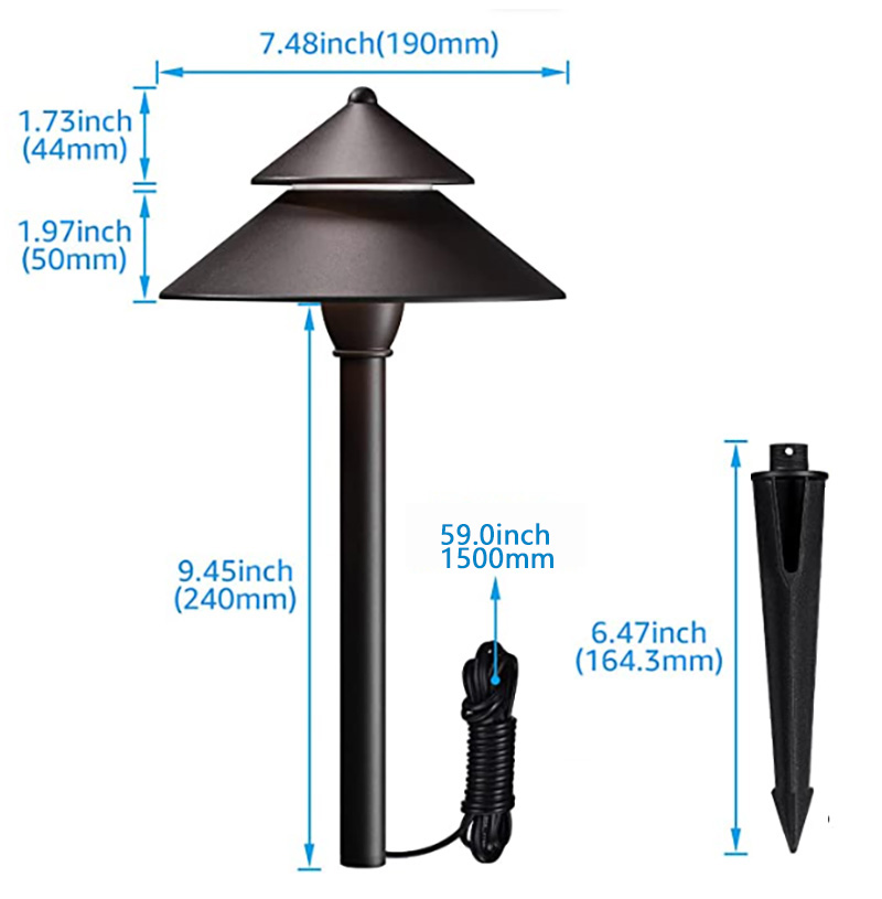 CDPA77 Path Light Aluminum Integrated Low Voltage 5CCT LED Path Light