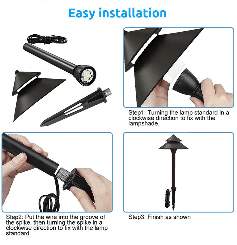CDPA77 Path Light Aluminum Integrated Low Voltage 5CCT LED Path Light