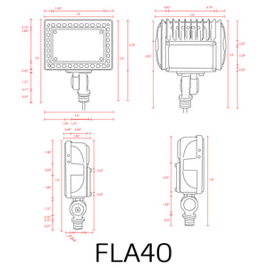 FLA40 Aluminum 40W Outdoor LED Low Voltage Landscape Lighting Flood Light