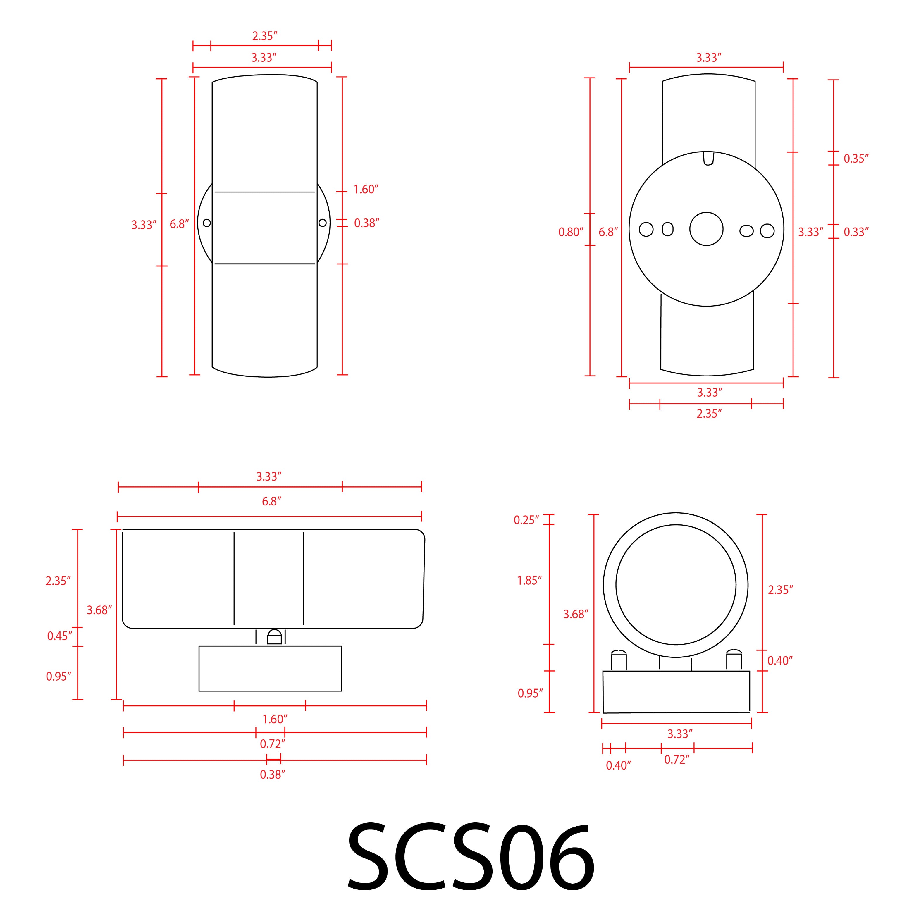 SCS06 LED Stainless Steel Cylinder Up Down Light 2 Directional Sconce Lighting