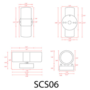 SCS06 LED Stainless Steel Cylinder Up Down Light 2 Directional Sconce Lighting