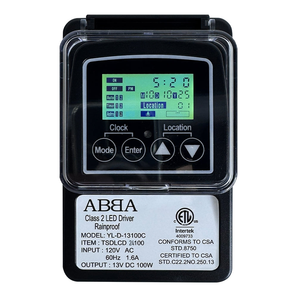 TSDLCD24100 DC 100W Digital 24V Low Voltage Transformer with Photocell & Timer