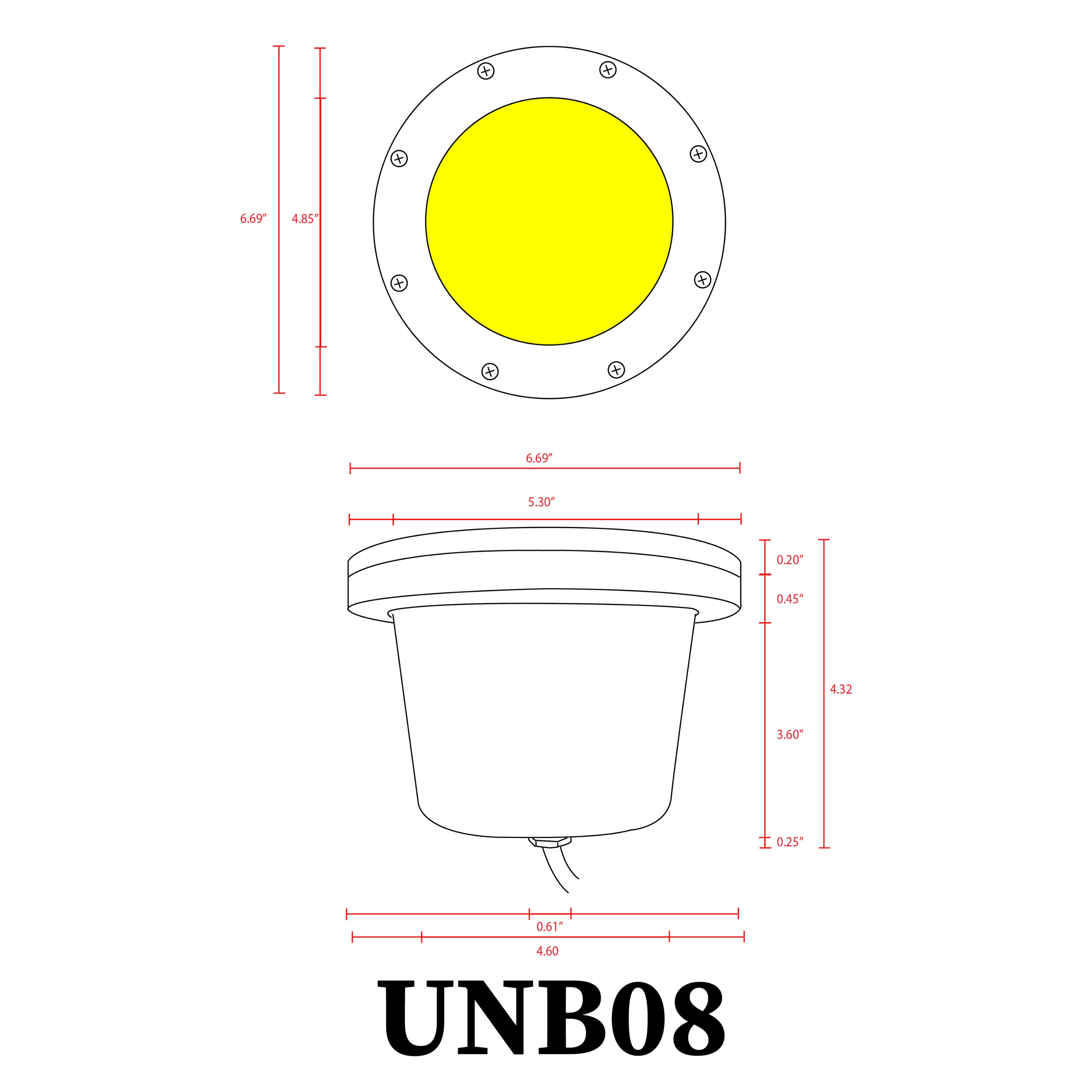 UNB08 Cast Brass Low Voltage Commercial PAR36 LED In-ground Light IP65 Waterproof