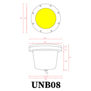 UNB08 Cast Brass Low Voltage Commercial PAR36 LED In-ground Light IP65 Waterproof