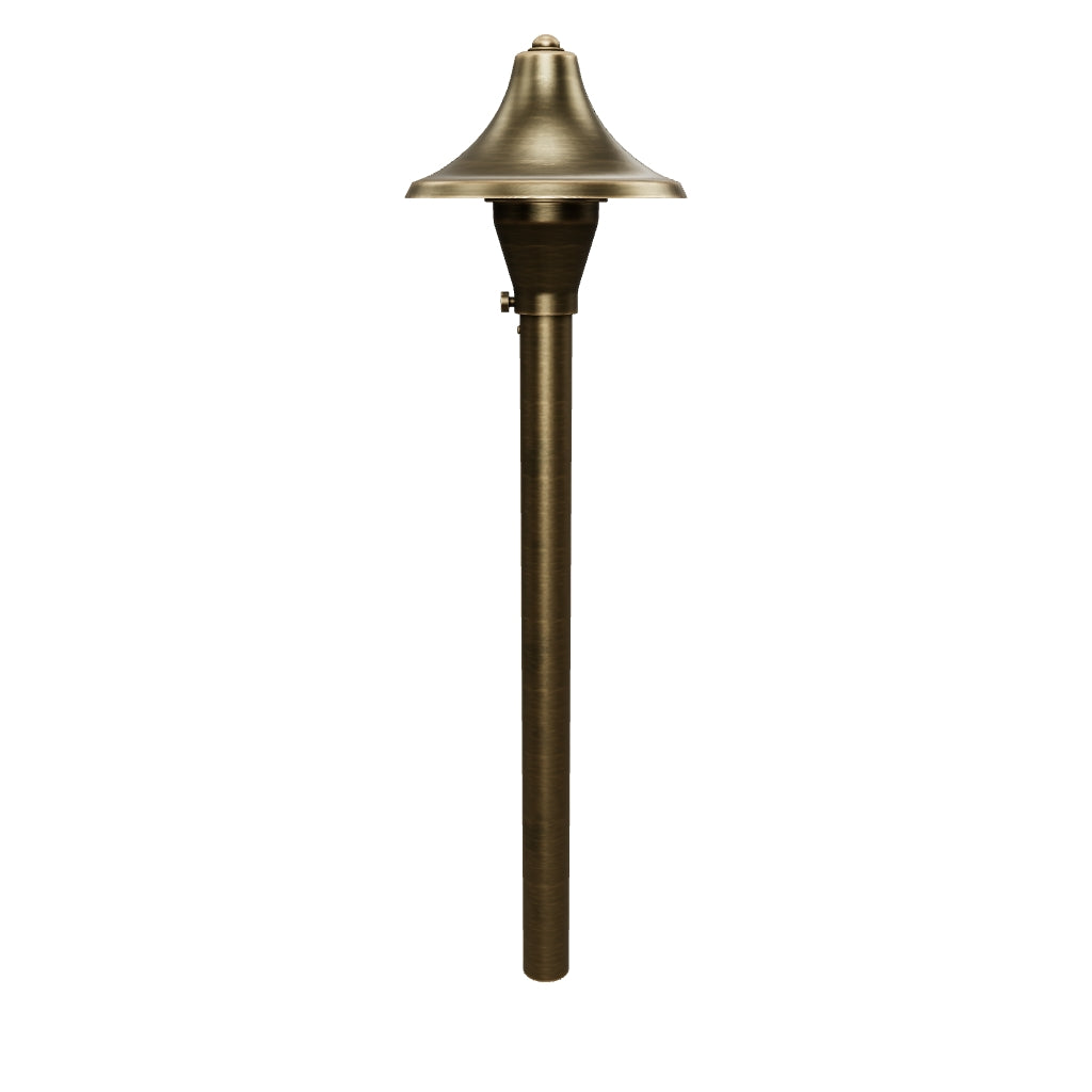 PLB09 Brass LED Cone Low Voltage Pathway Outdoor Landscape Lighting Fixture