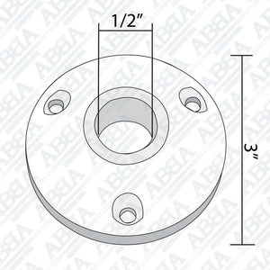 BP1 Brass Surface Mount Round Bracket for Landscape Lighting Fixture.
