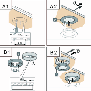 CB07 Round LED Dimmable Cast Aluminum Recessed Cabinet Light Down Lighting Fixture.