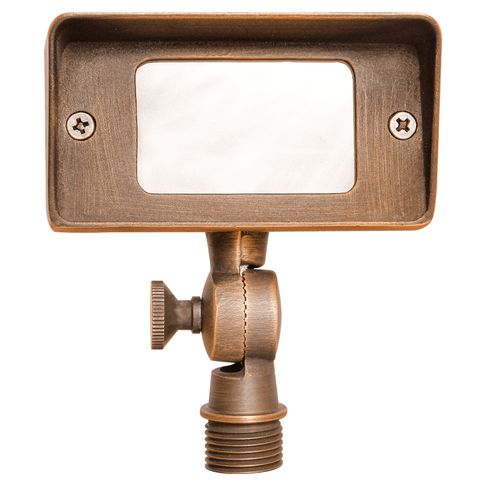 FPB01 Brass Rectangular LED Directional Flood Light Adjustable Lighting - Kings Outdoor Lighting