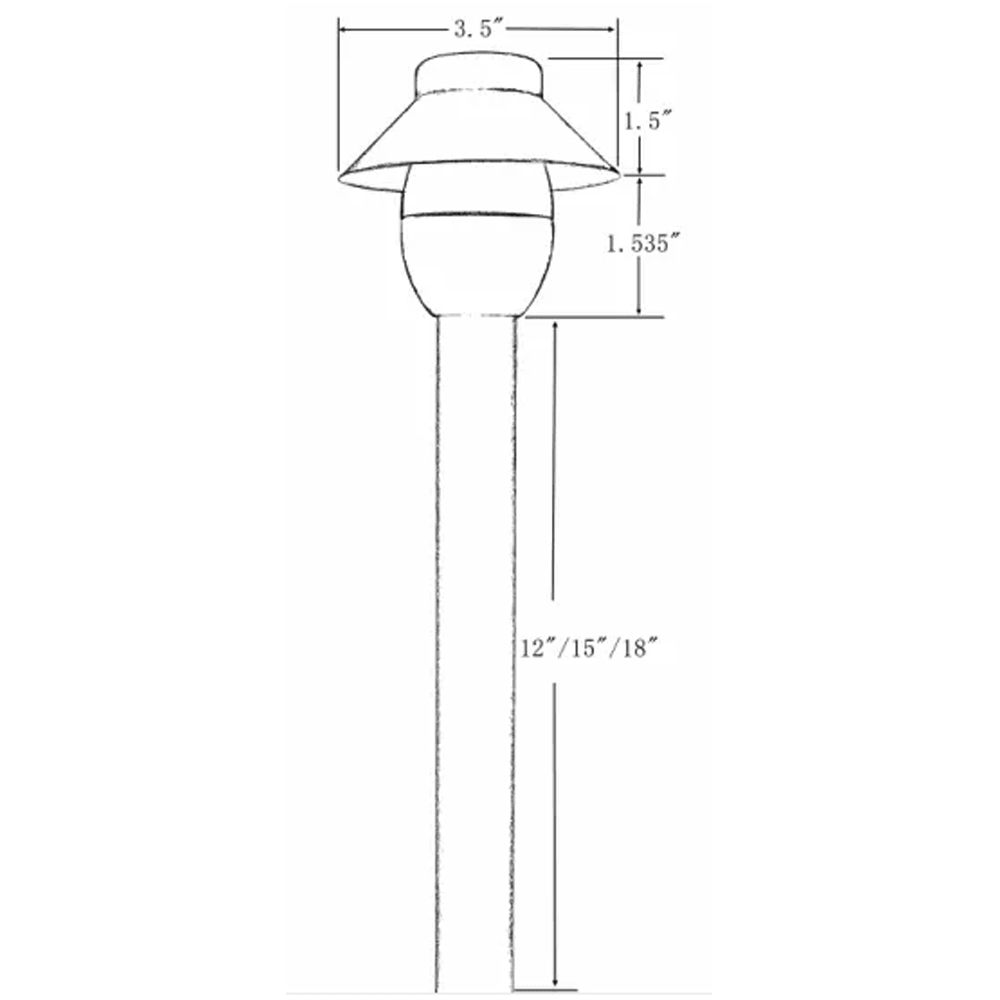 PLB01 12V G4 Snub Low Voltage Heavy Duty Cast Brass Outdoor LED Path Light.