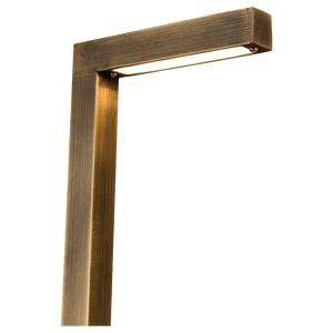 PLB10 LED Brass L-Shaped Low Voltage Landscape Lighting Path Light.