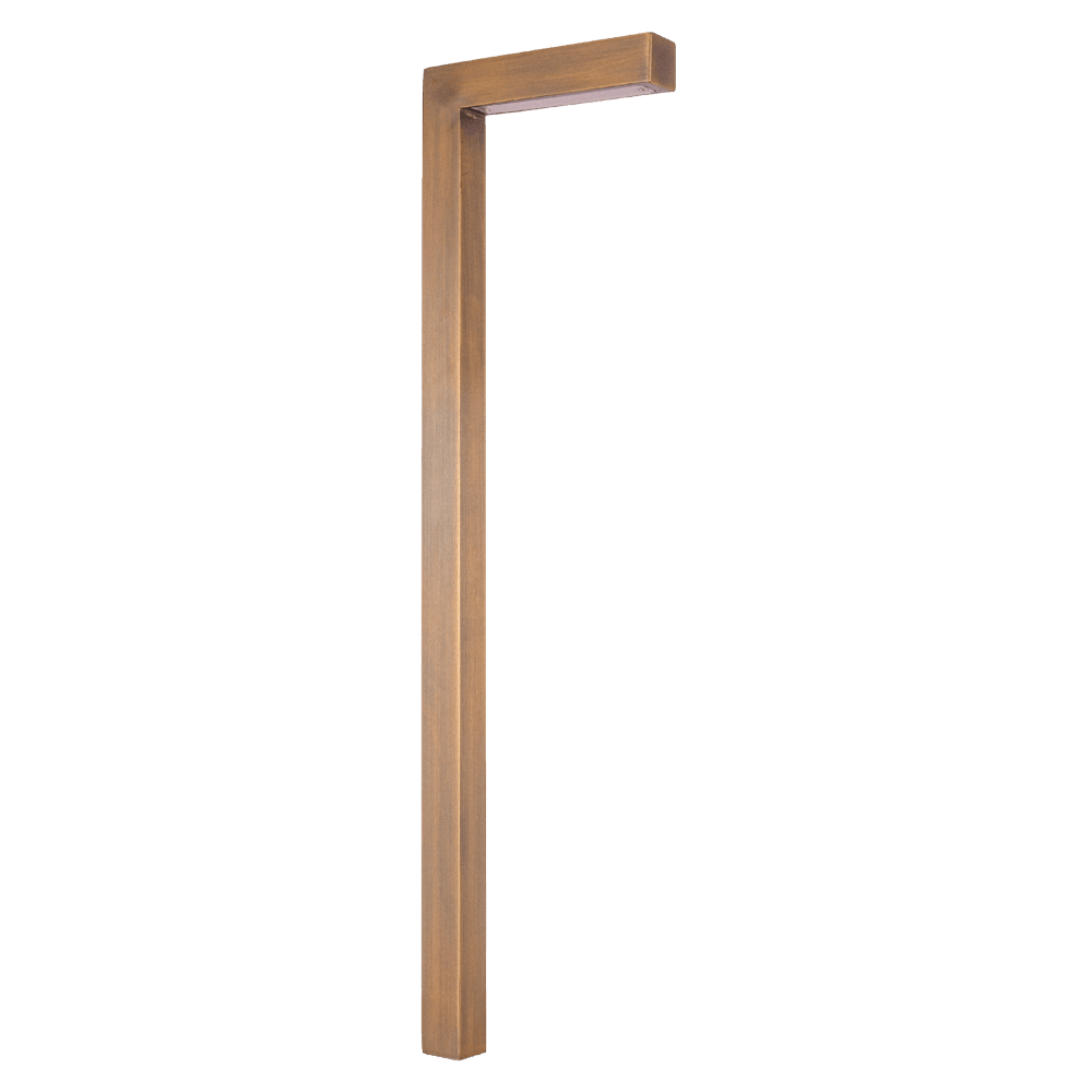 PLB07 Integrated 3W LED Brass L-Shaped Low Voltage Landscape Lighting Path Light - Kings Outdoor Lighting