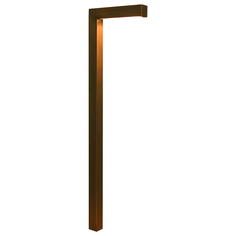 PLB10 LED Brass L-Shaped Low Voltage Landscape Lighting Path Light - Kings Outdoor Lighting