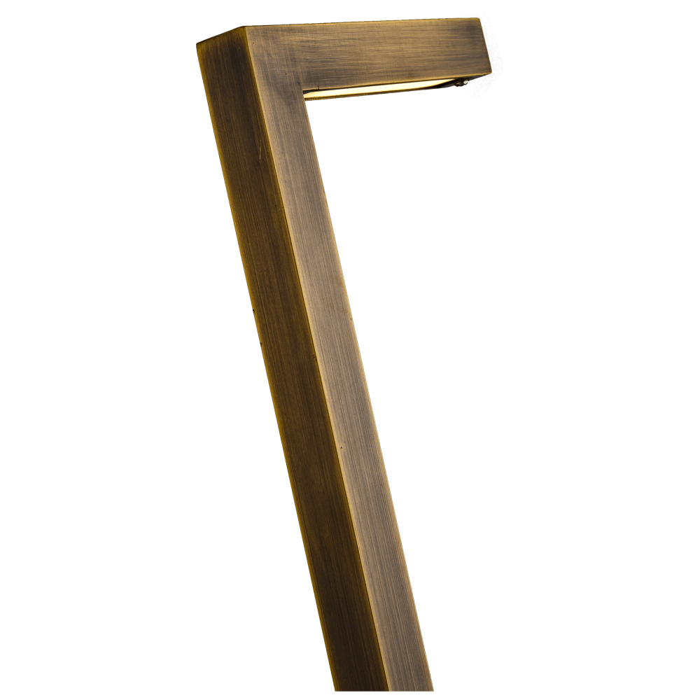 PLB10 LED Brass L-Shaped Low Voltage Landscape Lighting Path Light.