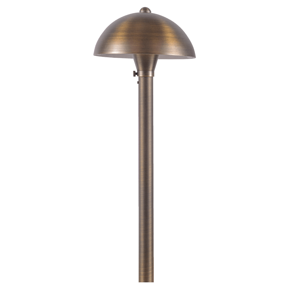 PLB08 Brass LED Globe Low Voltage Pathway Outdoor Landscape Lighting Fixture - Kings Outdoor Lighting