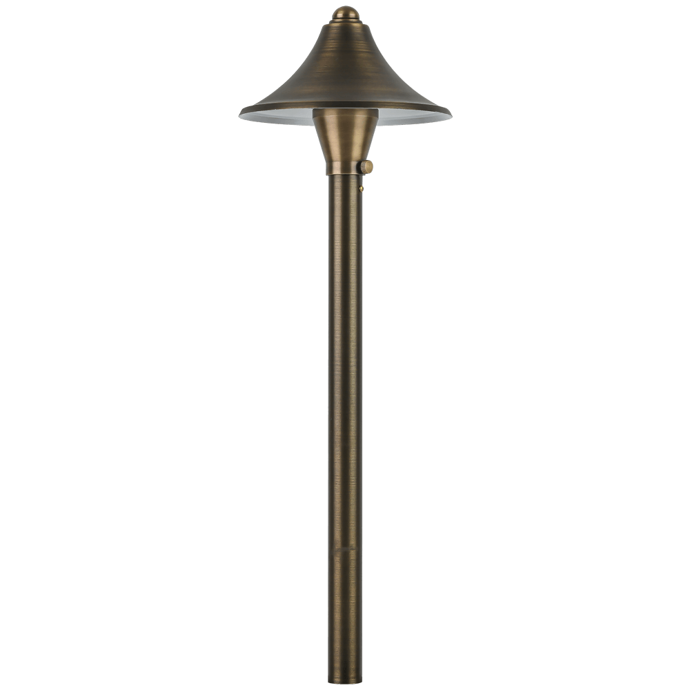 PLB09 Brass LED Cone Low Voltage Pathway Outdoor Landscape Lighting Fixture.