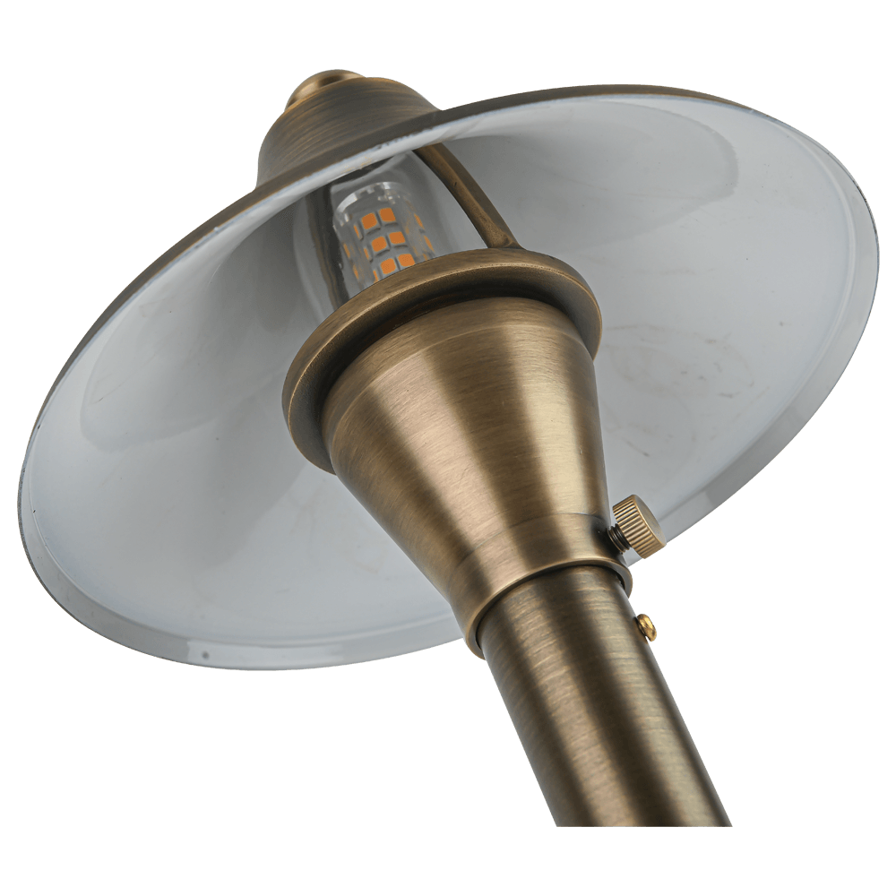 PLB09 Brass LED Cone Low Voltage Pathway Outdoor Landscape Lighting Fixture.