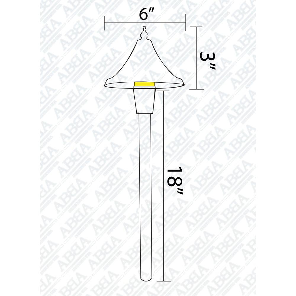 PLB09 Brass LED Cone Low Voltage Pathway Outdoor Landscape Lighting Fixture.