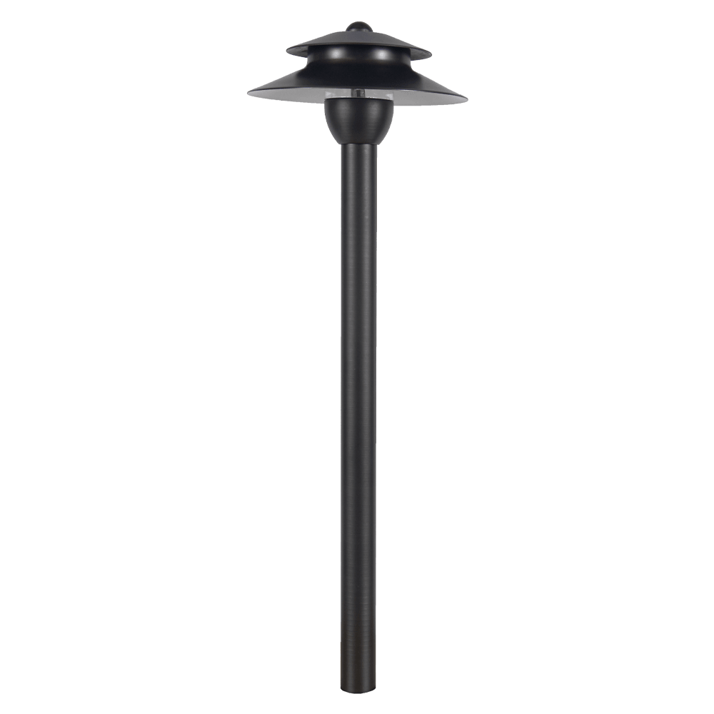 PLB13 Two Tier Brass Path Low Voltage Pagoda Light Led Landscape Lighting Fixture - Kings Outdoor Lighting