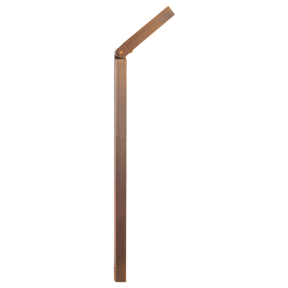 PLB14 Adjustable 3W LED Brass L-Shaped Low Voltage Path Light - Kings Outdoor Lighting