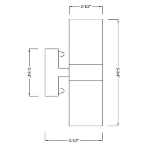 SCB05 LED Cylinder Up Down Light 2 Directional Brass Sconce Lighting.