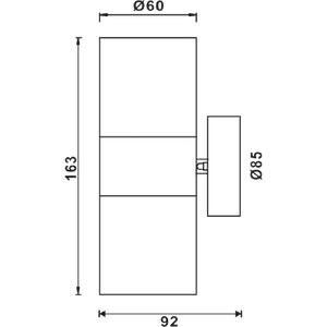SCS06 LED Stainless Steel Cylinder Up Down Light 2 Directional Sconce Lighting.