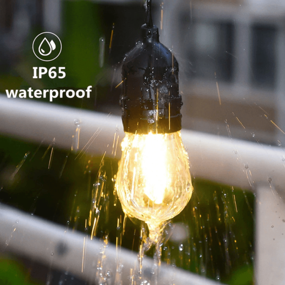 SL101 LED Low Voltage Bistro String Lights 48 FT Outdoor Weatherproof 12V Edison Bulbs.