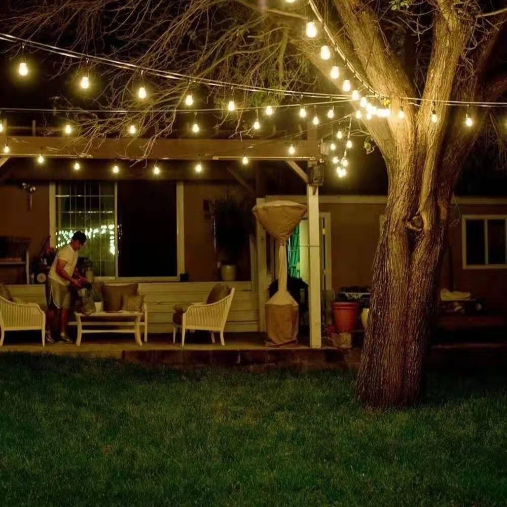SL101 LED Low Voltage Bistro String Lights 48 FT Outdoor Weatherproof 12V Edison Bulbs.