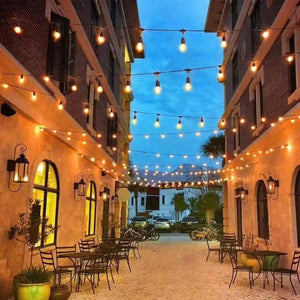 SL101 LED Low Voltage Bistro String Lights 48 FT Outdoor Weatherproof 12V Edison Bulbs.