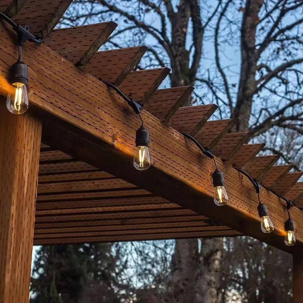 SL101 LED Low Voltage Bistro String Lights 48 FT Outdoor Weatherproof 12V Edison Bulbs.