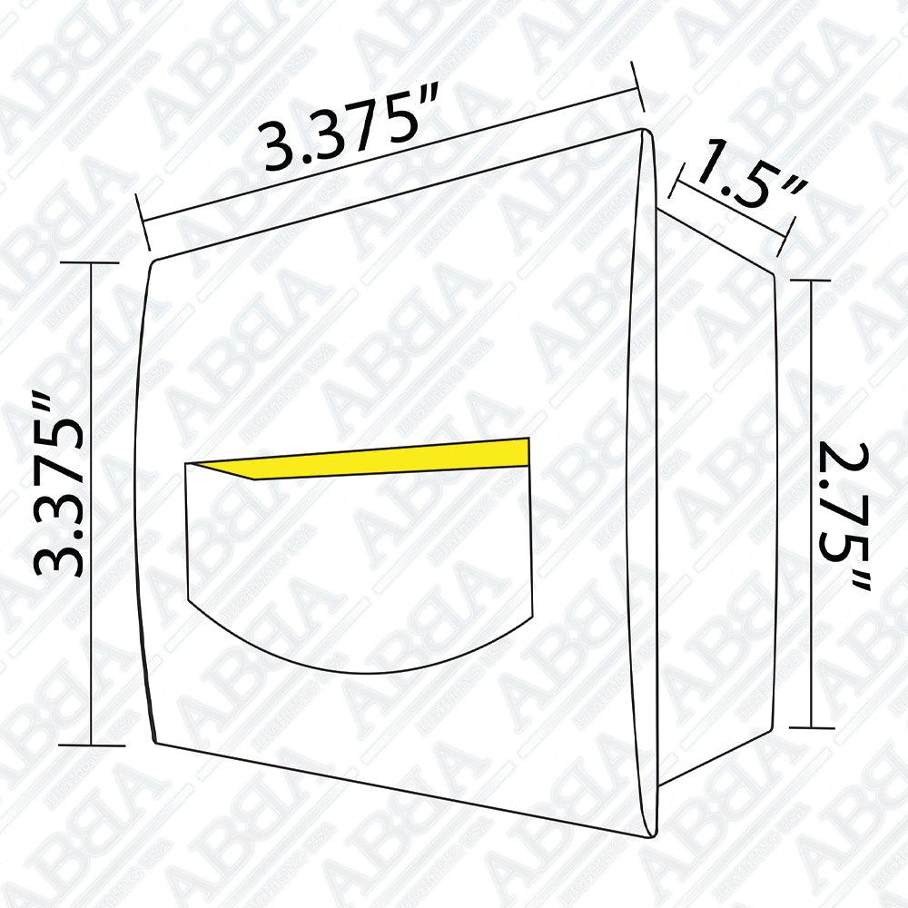 STA03 3W Low Voltage Waterproof Square Recessed LED Step Light Wall Fixture.