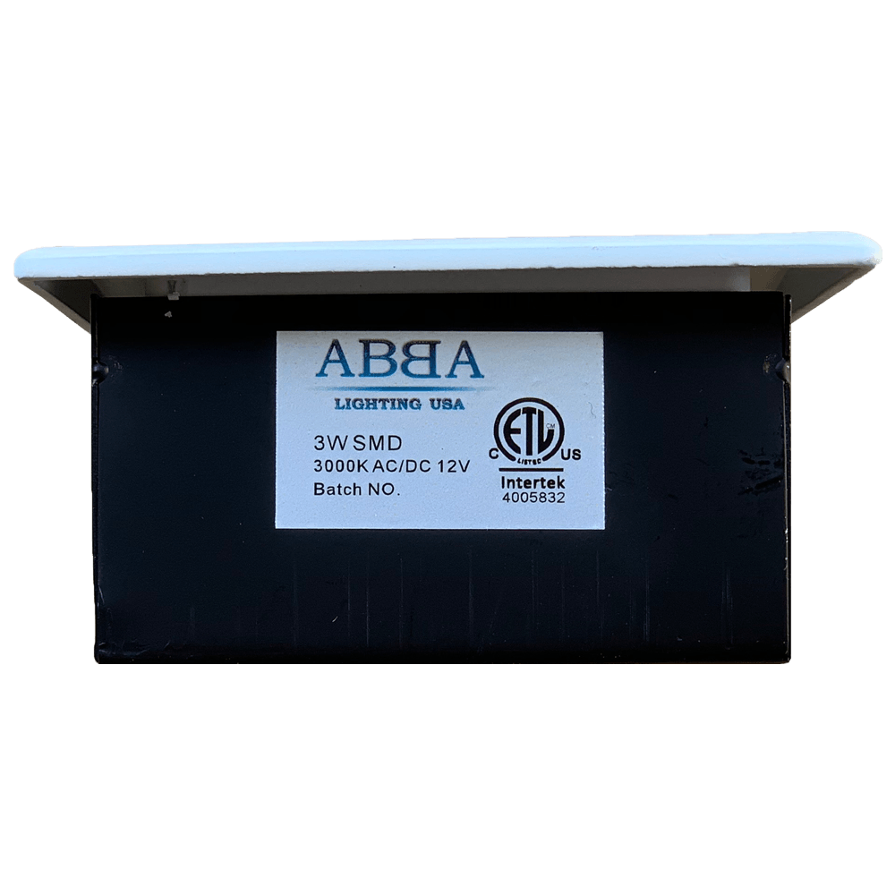 STA03 3W Low Voltage Waterproof Square Recessed LED Step Light Wall Fixture.