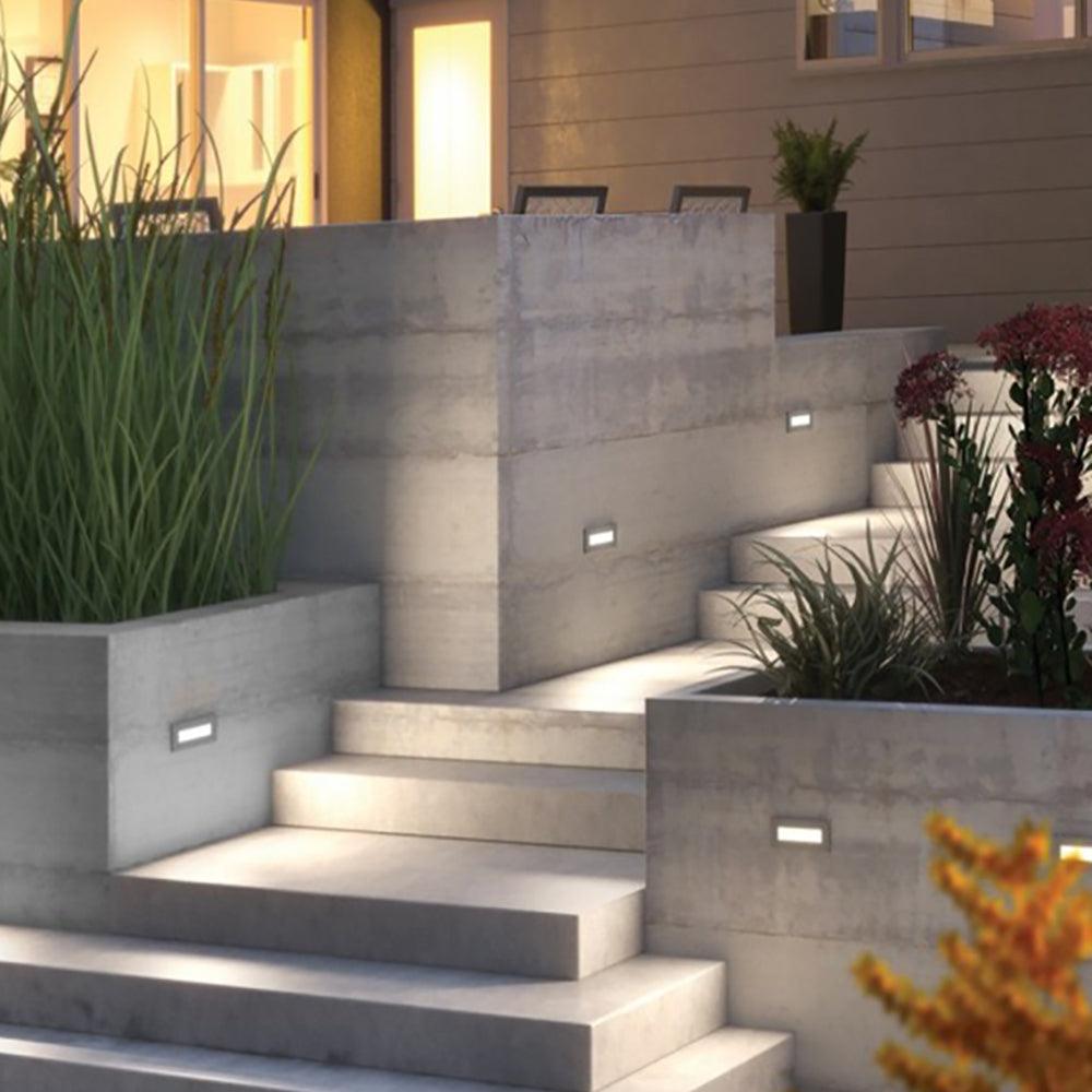 STA04 8W Low Voltage Cast Aluminum Rectangular Surface Mount LED Step or Deck Light.