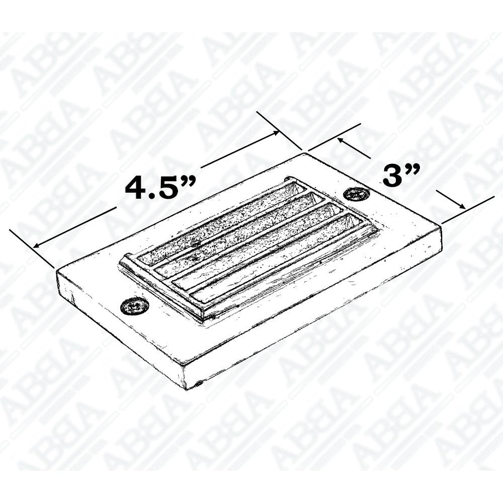 STB07 2W LED Surface Mounted Horizontal Step Light Indoor-Outdoor Lighting.