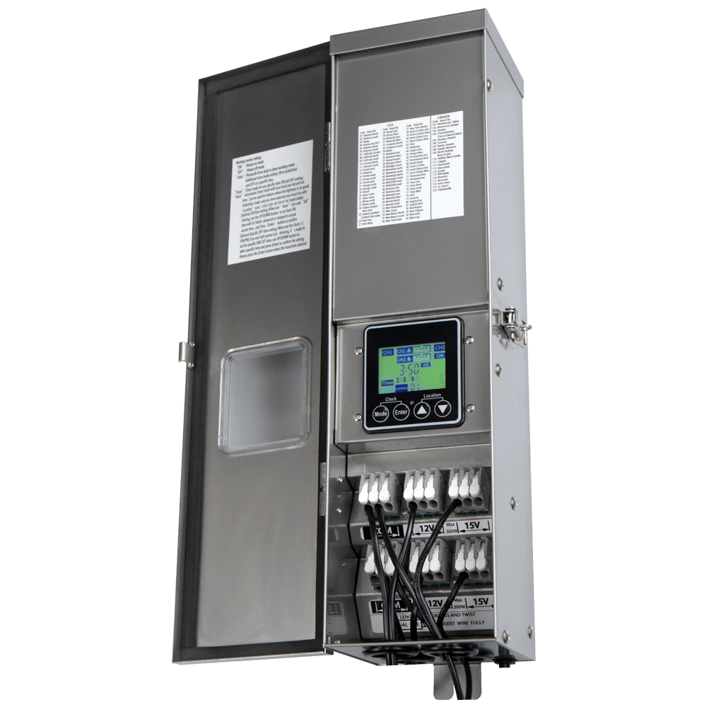 STS600 600W Digital 12V, 15V Low Voltage Transformer with Photocell & Timer IP65.