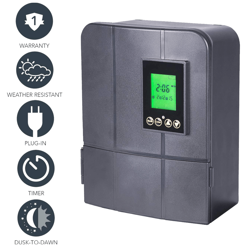 TSP300 300 Watt Low Voltage Transformer with Digital Timer and Photocell.