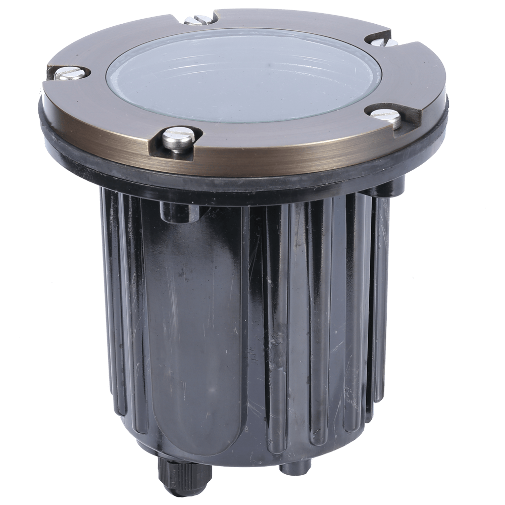 UNB04 Cast Brass Low Voltage Round LED In-ground Light IP65 Waterproof.