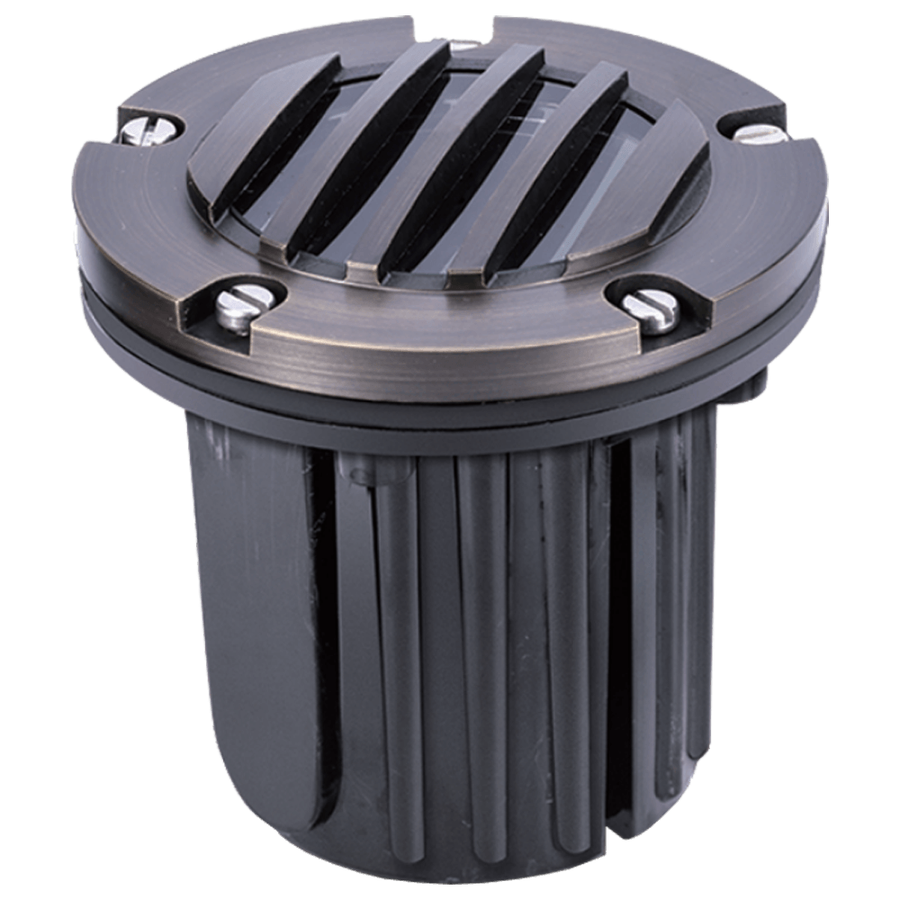 UNB06 Cast Brass Low Voltage Round Grill LED In-ground Light IP65 Waterproof.