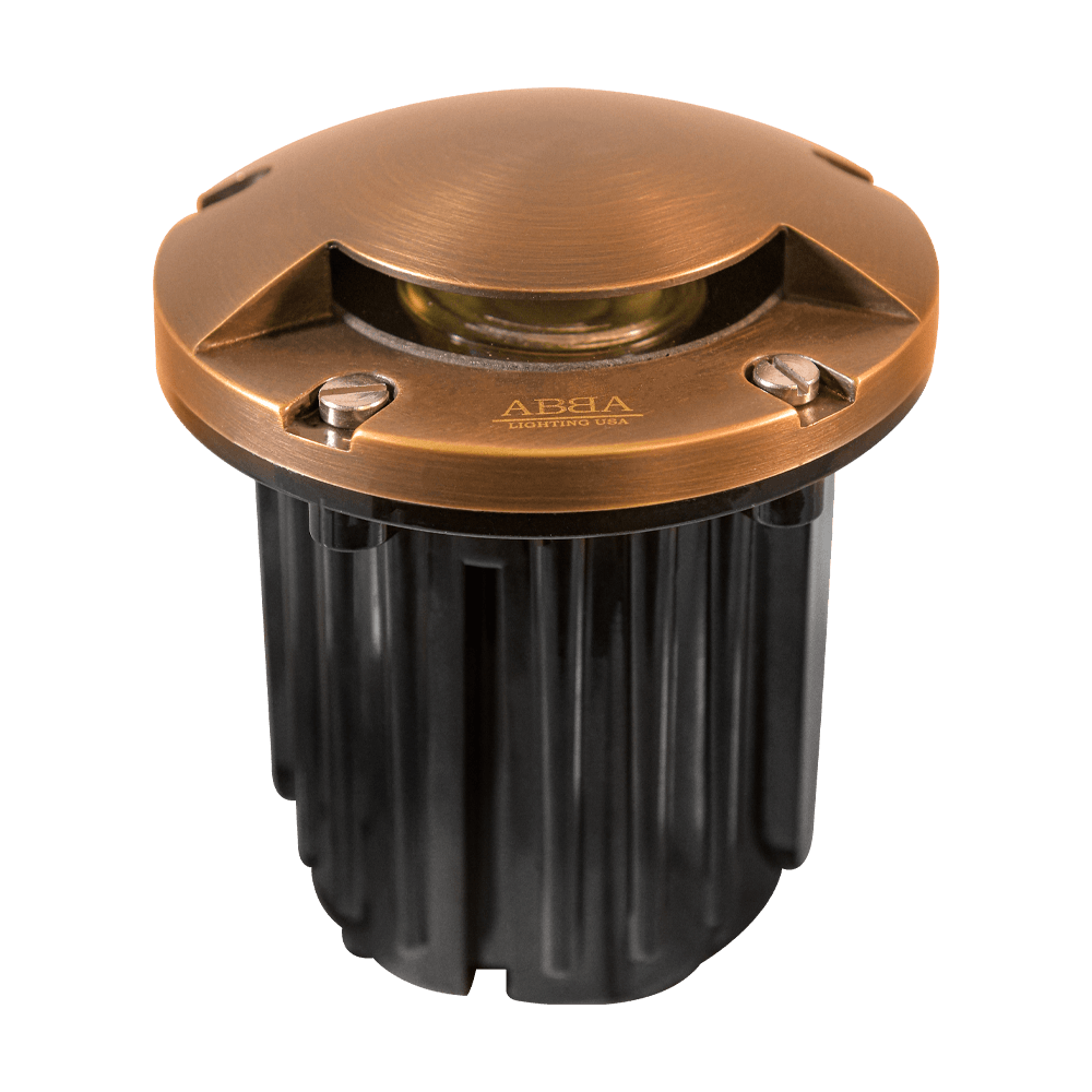 UNB09 Cast Brass Round Moni-Directional Low Voltage LED In-ground Light - Kings Outdoor Lighting