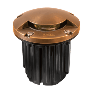 UNB09 Cast Brass Round Moni-Directional Low Voltage LED In-ground Light - Kings Outdoor Lighting