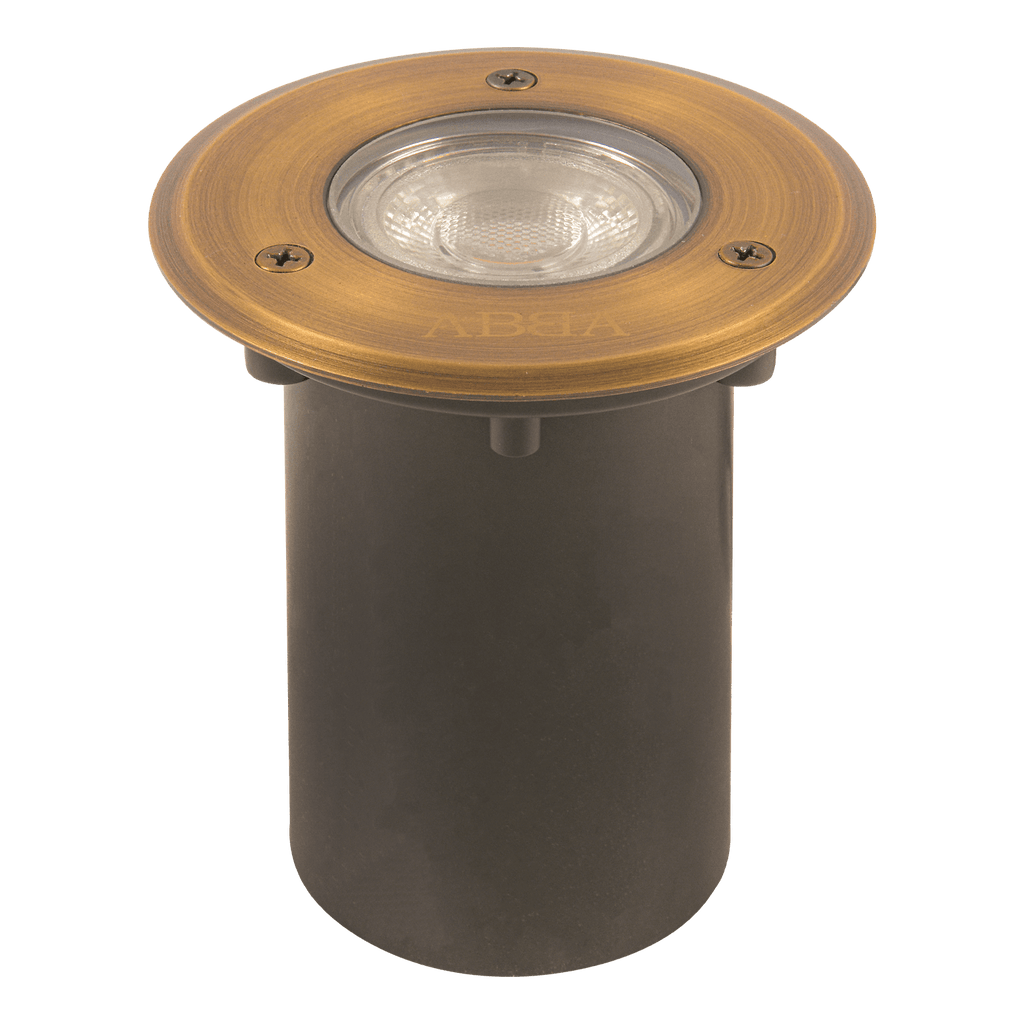 UNB12 Cast Brass Low Voltage Round LED In-ground Light IP65 Waterproof - Kings Outdoor Lighting