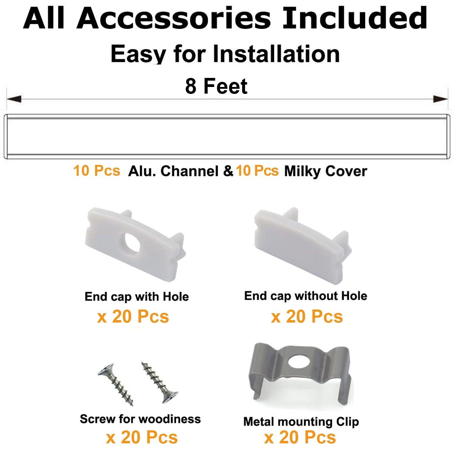 AP44M Rectangular Aluminum Channel 10 Pack LED Strip Light Cover End Caps - Kings Outdoor Lighting