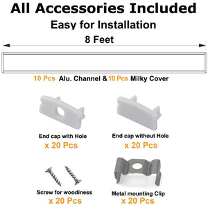 AP44M Rectangular Aluminum Channel 10 Pack LED Strip Light Cover End Caps - Kings Outdoor Lighting