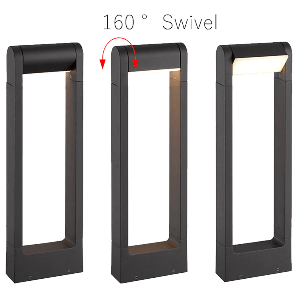 CD56 8W Low Voltage LED Rectangular Adjustable Bollard Landscape Pathway Lighting.